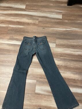 Mavi Women's Deep Blue Flared Jeans with Back Flap Pockets